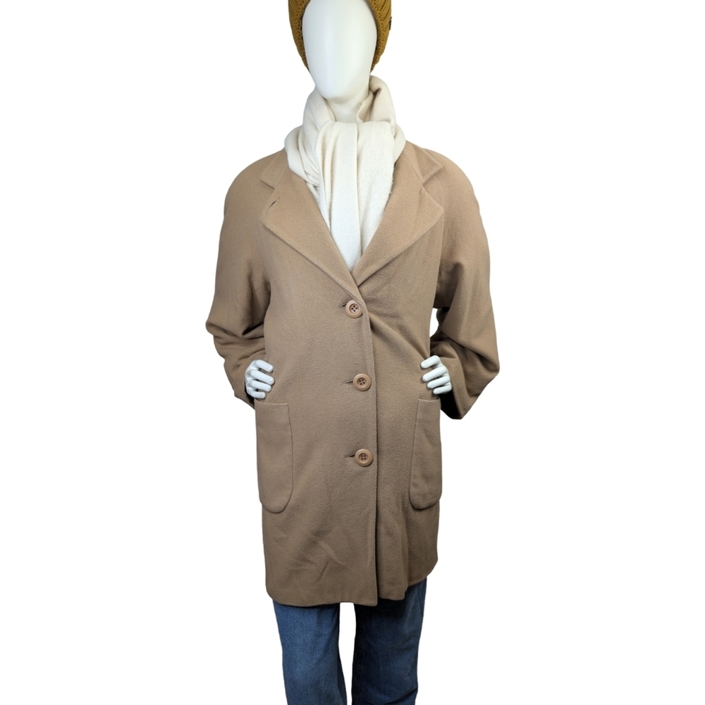 Bellessa Vintage 90s Cashmere Blend Coat Made In Canada Quiet Luxury Size L/XL